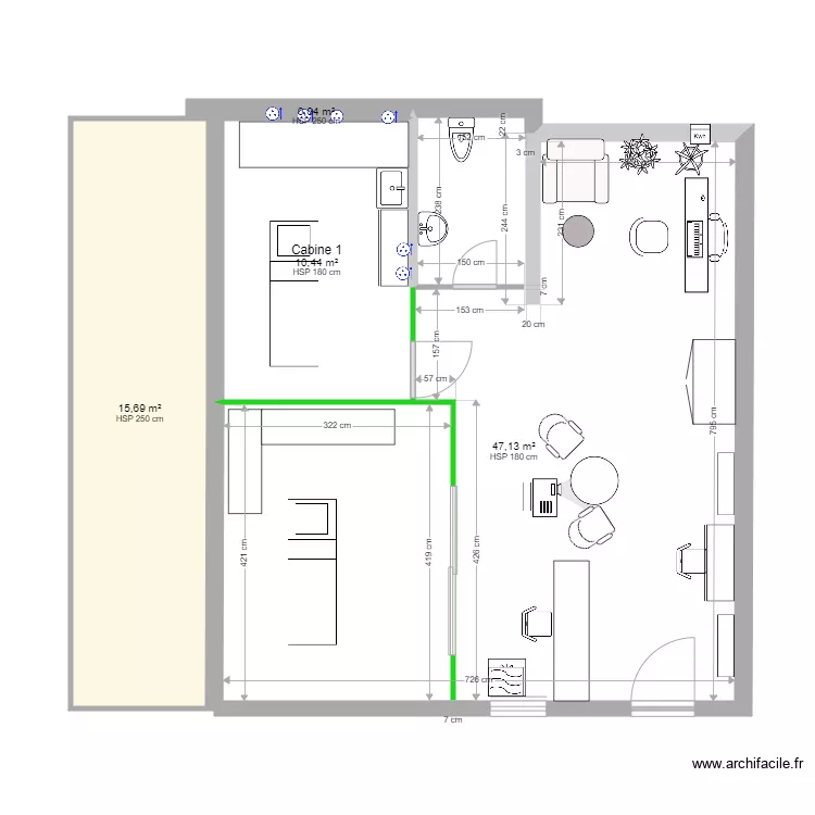 Beauty studio 03. Plan de Beauty studio 03. Plan de
