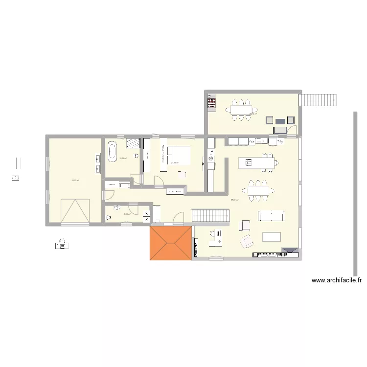 Bois&eacute; 3 rdc 1chb. Plan de 