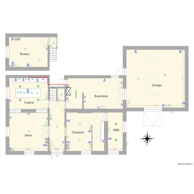 Prise taque cuisson. Plan de 0 pièce et 0 m2