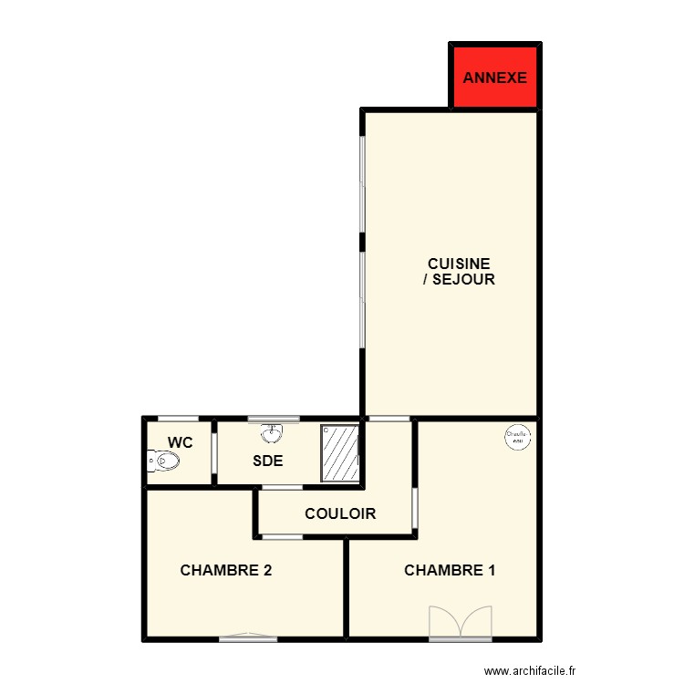 petit jean. Plan de 7 pièces et 71 m2