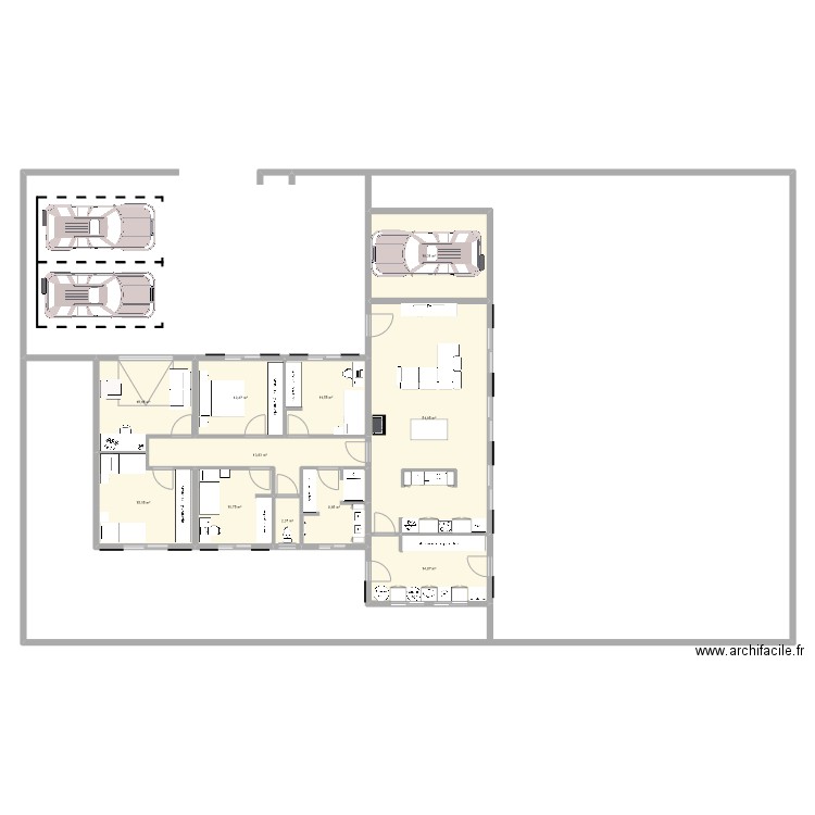 Maison 2. Plan de 11 pièces et 176 m2