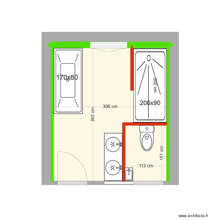 sdb rronceray. Plan de 0 pièce et 0 m2