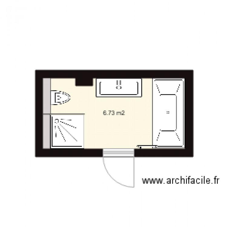 SDB actuel. Plan de 0 pièce et 0 m2