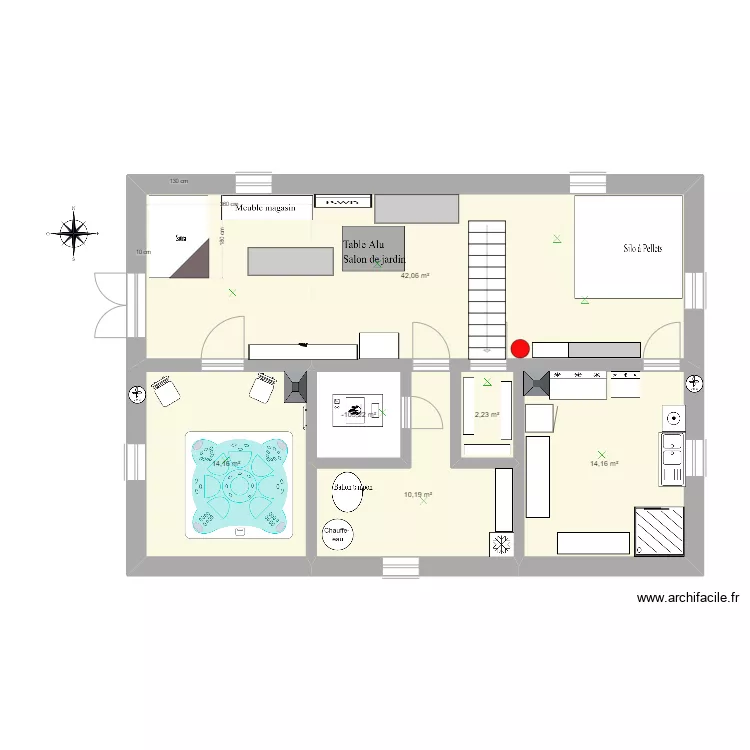 cave 3 avec Sauna. Plan de 