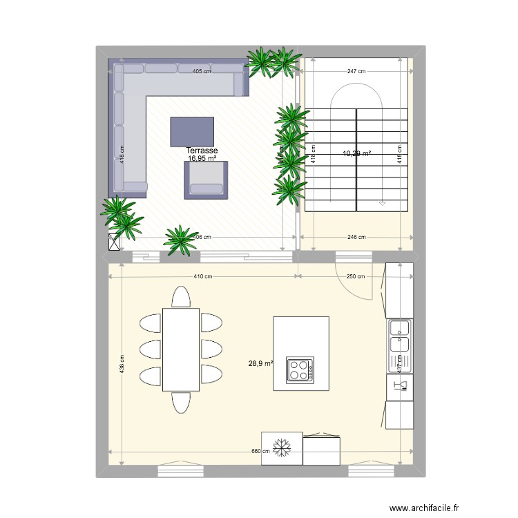 Projet 2 2eme étage Bunyola. Plan de 3 pièces et 56 m2