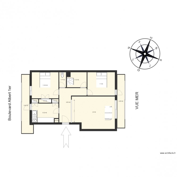 F3 Albert 1er. Plan de 0 pièce et 0 m2