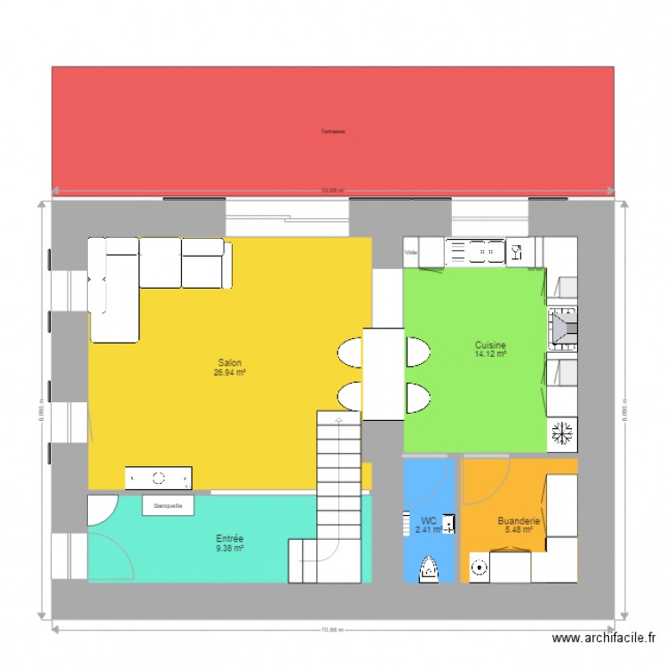 Projet de rénovation V2. Plan de 0 pièce et 0 m2