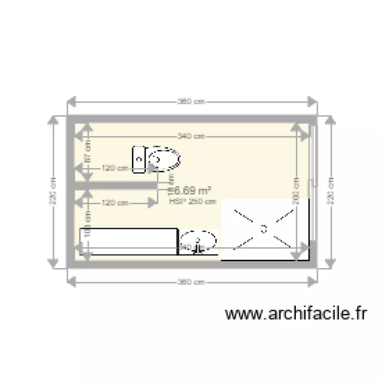 Salle eau 2.2. Plan de 