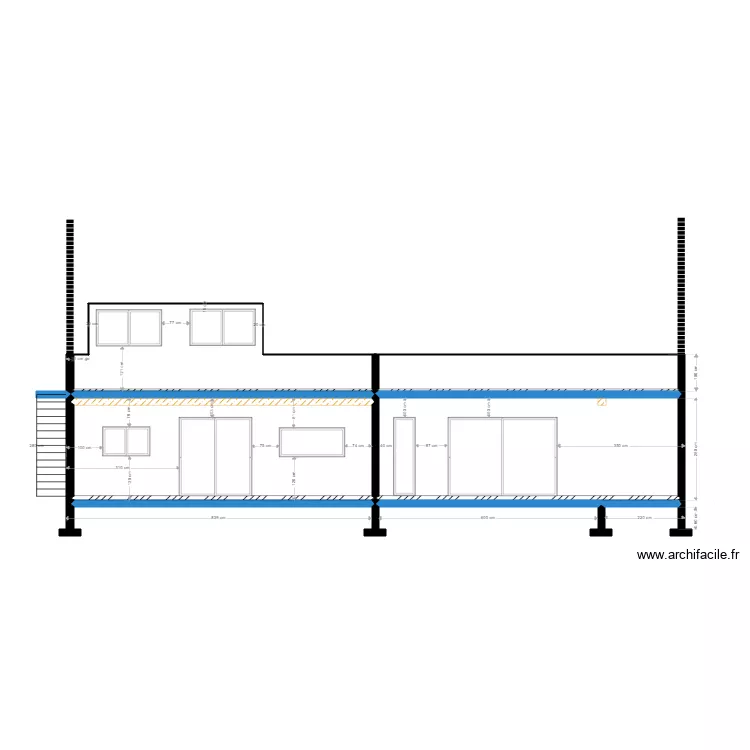 Plan Ma&ccedil;onnerie Facade SUD. Plan de 