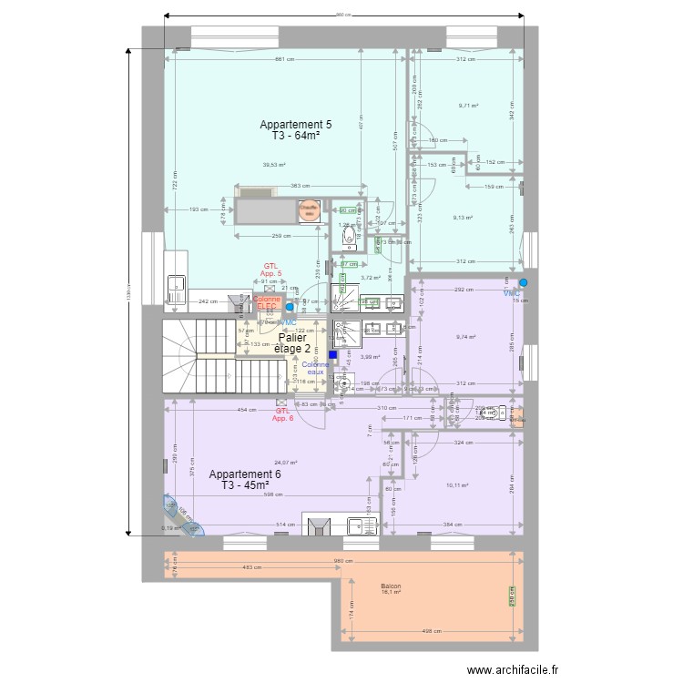 Pasteur Etage 2 projet 2. Plan de 0 pièce et 0 m2