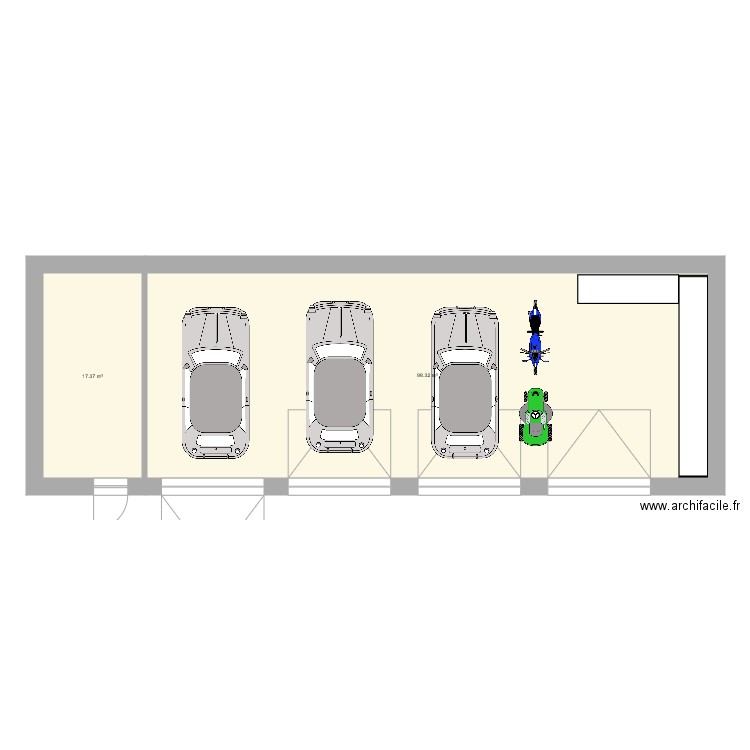 garage triple. Plan de 0 pièce et 0 m2