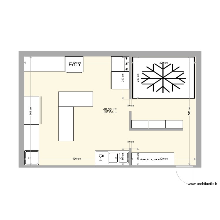 labo Bagnolet2. Plan de 1 pièce et 40 m2