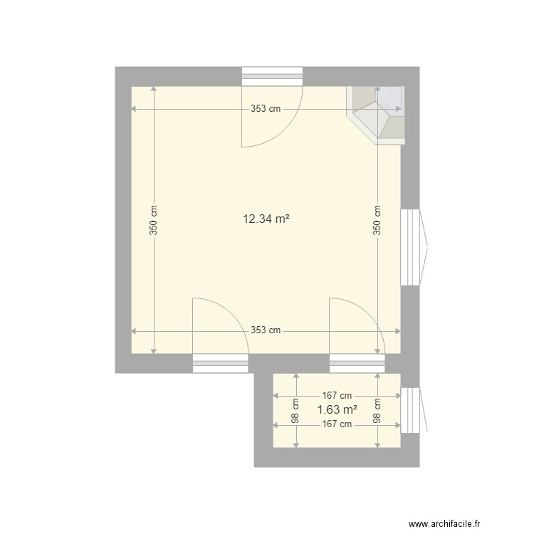PH 1 23 Chambre St Bernard. Plan de 0 pièce et 0 m2