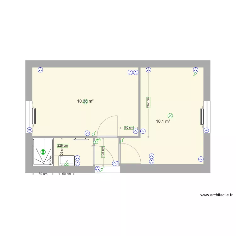 Plan pour cloisonnement et &eacute;lectricit&eacute;. Plan de 