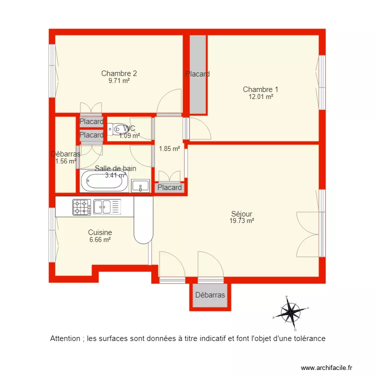 BI 2883 non c&ocirc;t&eacute;. Plan de 