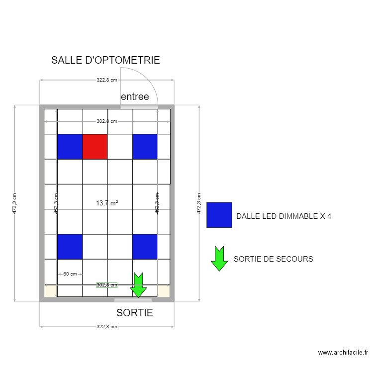 LA LOUVIERE OPTOMETRIE. Plan de 1 pièce et 14 m2