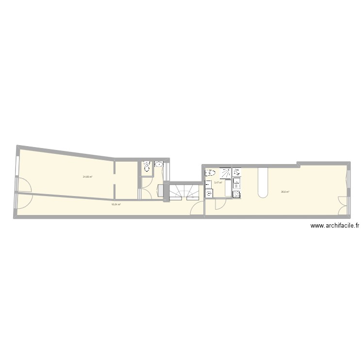 immeuble Faubourg. Plan de 11 pièces et 144 m2