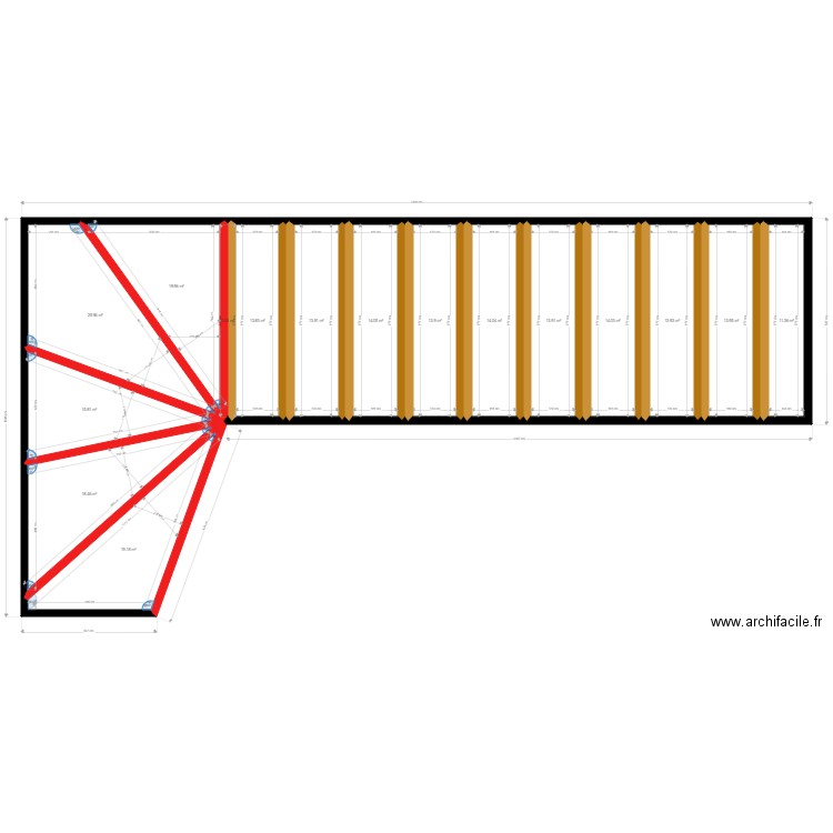escalier angle progressif 2. Plan de 0 pièce et 0 m2