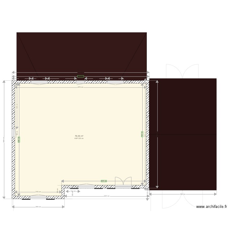 étage. Plan de 3 pièces et 182 m2