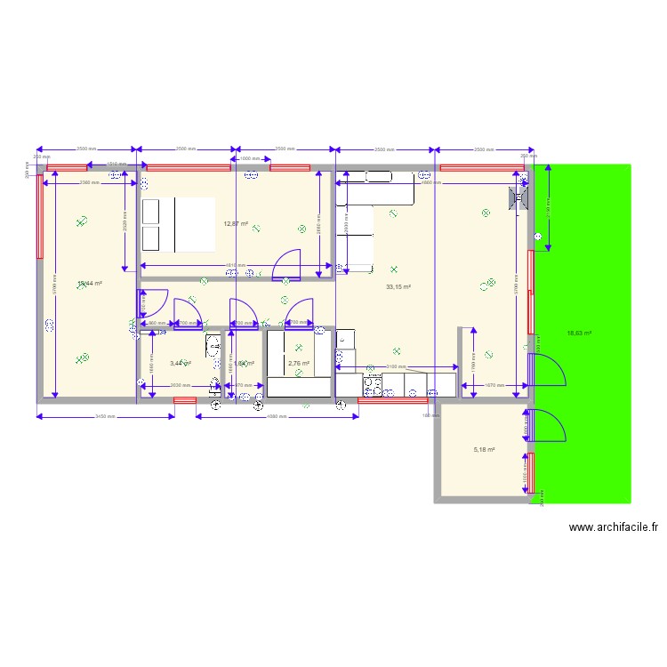 75 6. Plan de 8 pièces et 91 m2