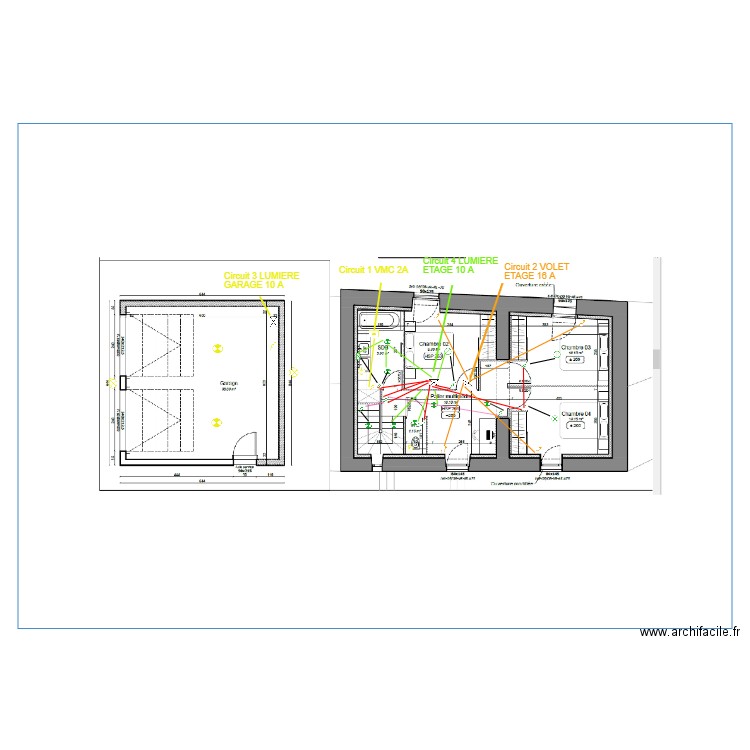 PLANS ETAGE ET GARAGE LUMIERE. Plan de 0 pièce et 0 m2