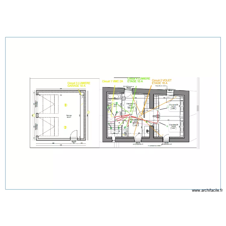 PLANS ETAGE ET GARAGE LUMIERE. Plan de 