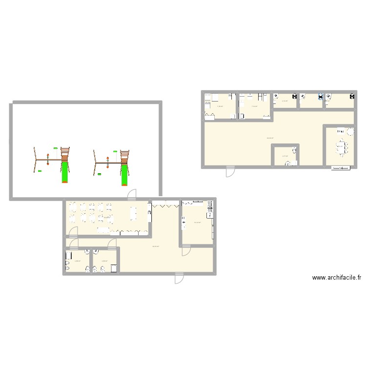 garderie . Plan de 0 pièce et 0 m2