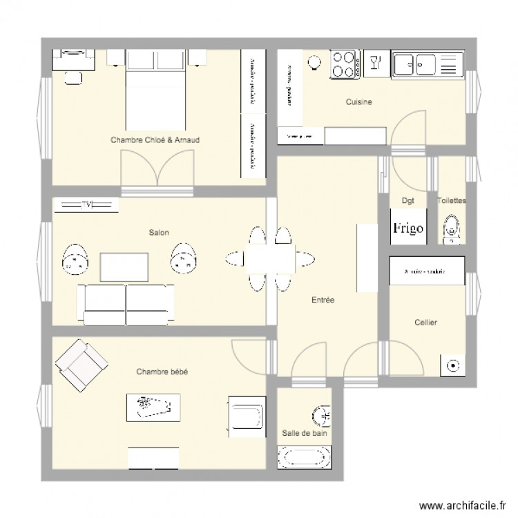 plan appartement meuble