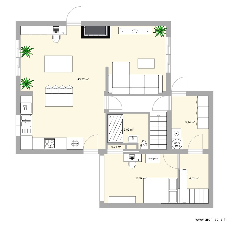 Projet maison RDC. Plan de 0 pièce et 0 m2