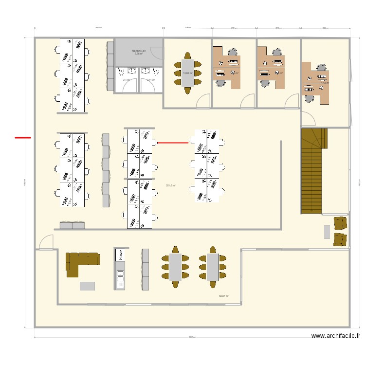 Bureaux3. Plan de 9 pièces et 378 m2