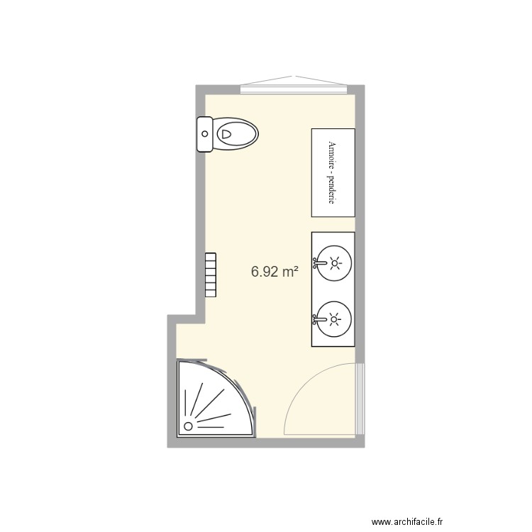 salle de bain etage. Plan de 0 pièce et 0 m2