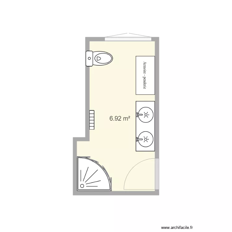 salle de bain etage. Plan de 