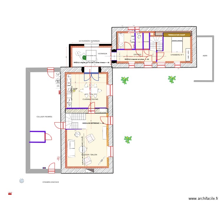 PONSAR  3 après modification du 04/09. Plan de 11 pièces et 418 m2