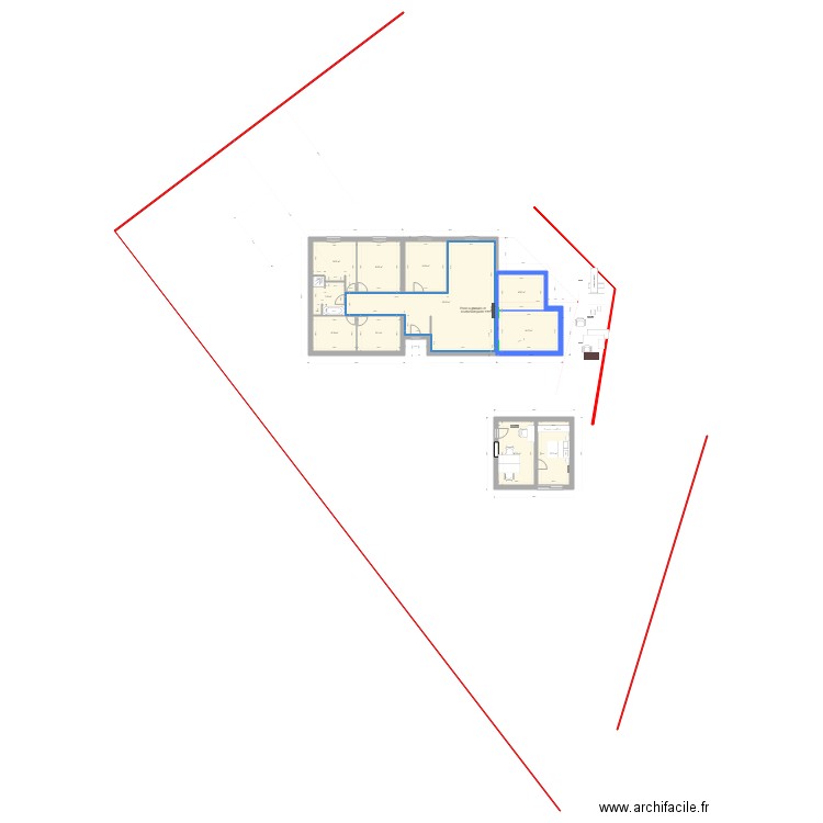 limite 3m version archi. Plan de 0 pièce et 0 m2