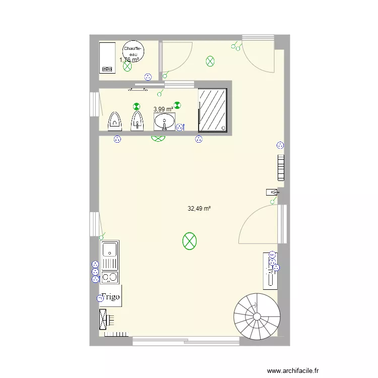 suite studio Elec. Plan de 