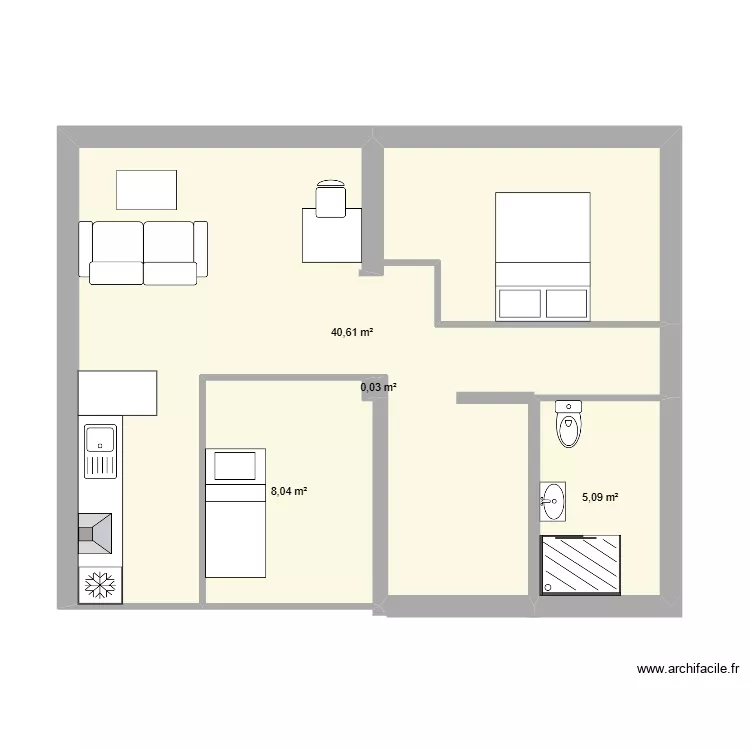 Apparte li&egrave;vre sc2. Plan de 4  et 54 m²