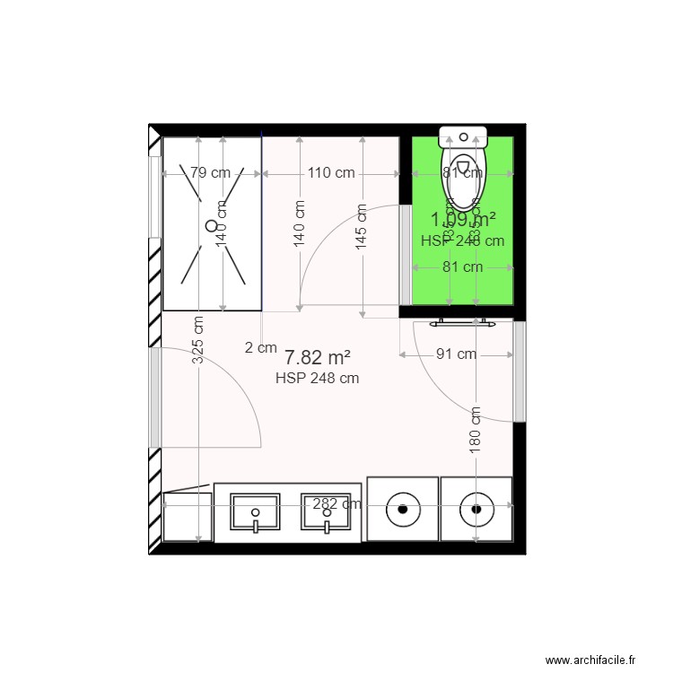 SDB RDC ROUSSEAU. Plan de 0 pièce et 0 m2