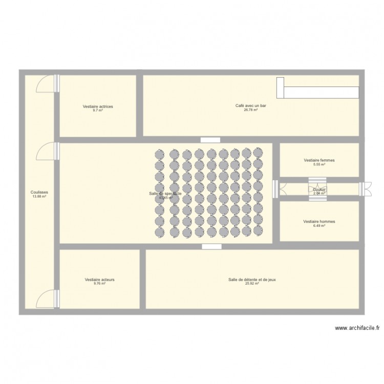 Salle de spectacle . Plan de 0 pièce et 0 m2