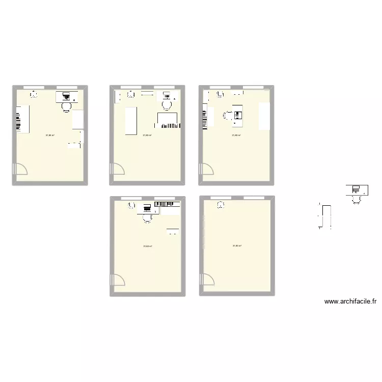 atelier. Plan de 5 pièces et 159 m²