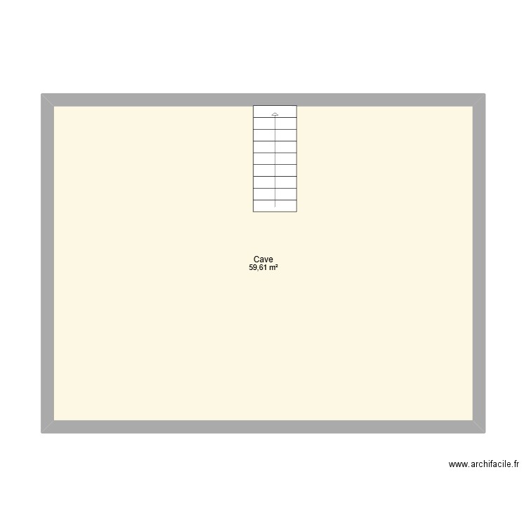 Cave. Plan de 1 pièce et 60 m2