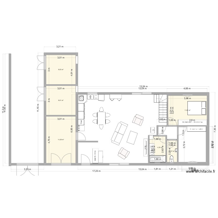 tornac 1. Plan de 6 pièces et 51 m2