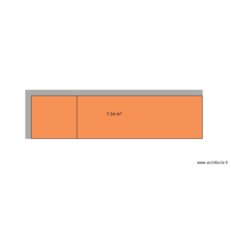 cuisine. Plan de 1 pièce et 8 m2