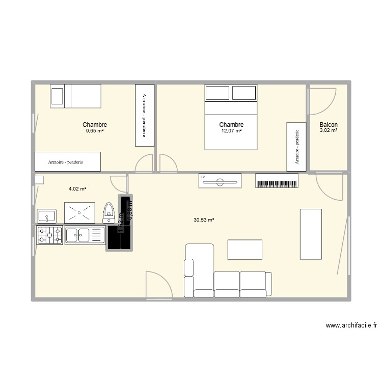 GREG ACTUEL. Plan de 6 pièces et 60 m2