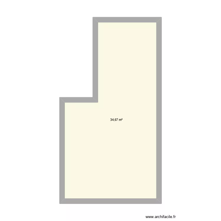 S&eacute;jour. Plan de 1  et 35 m²