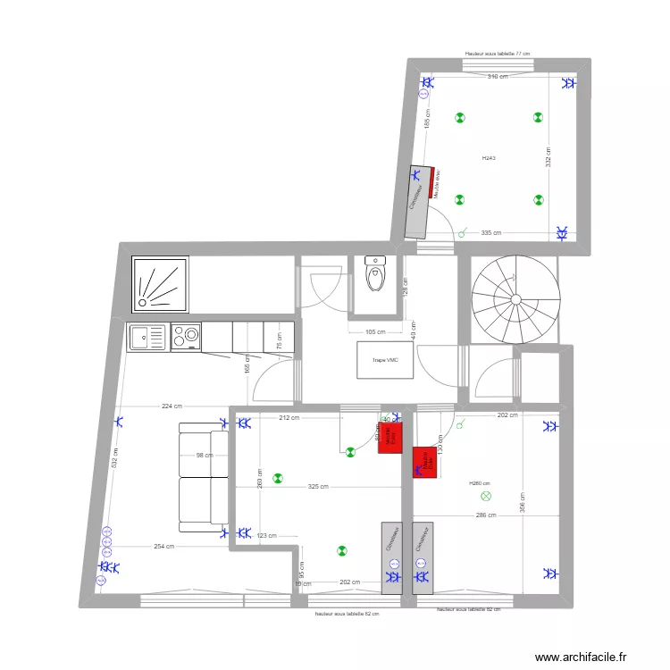 P&eacute;pini&egrave;re sans meuble. Plan de 