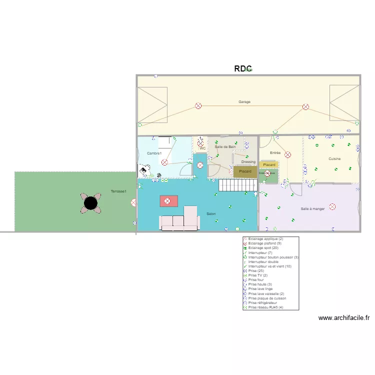 Maison Claire RDC. Plan de 
