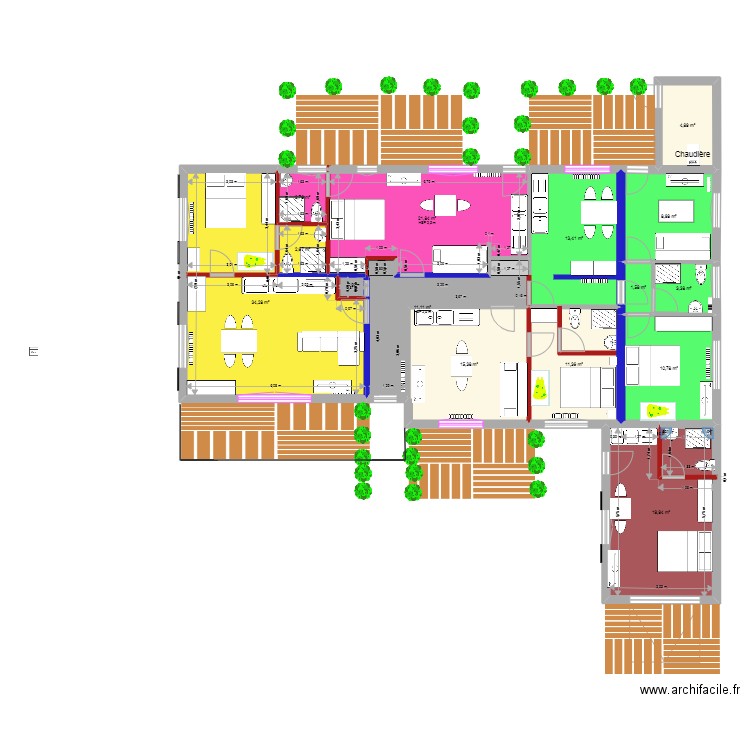Essai Natacha 2. Plan de 14 pièces et 162 m2