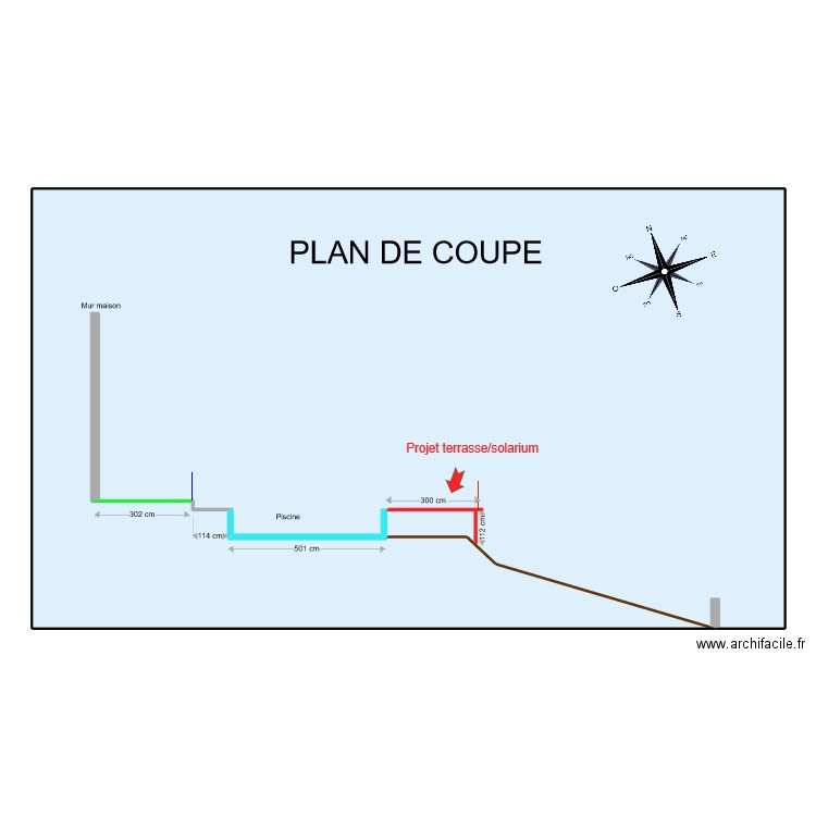 plan de coupe solarium. Plan de 0 pièce et 0 m2