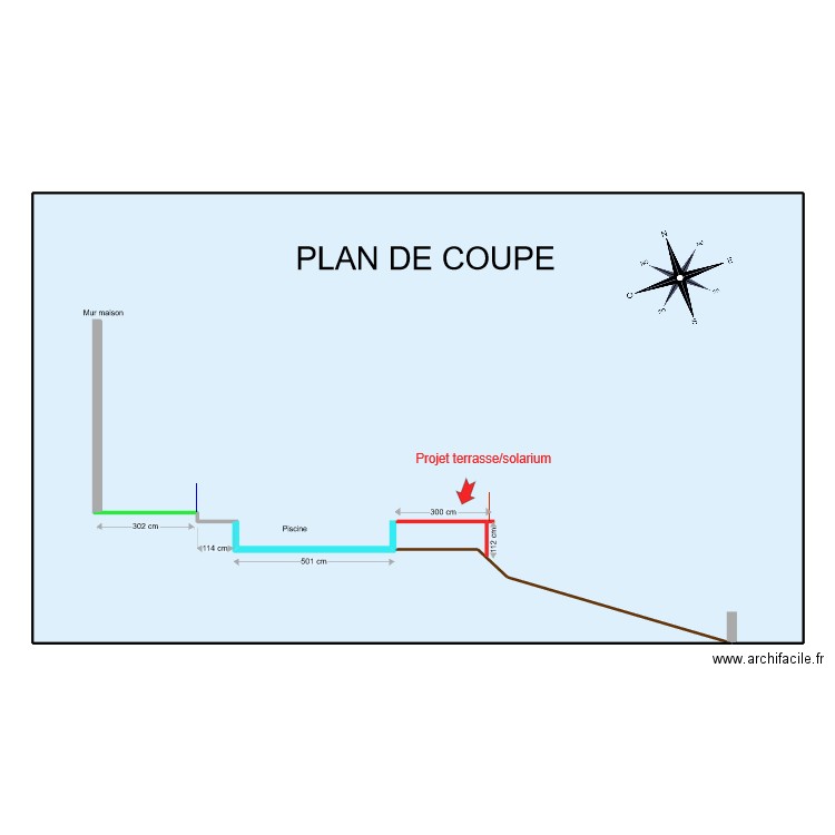 plan de coupe solarium. Plan de 1 pièce et 337 m2