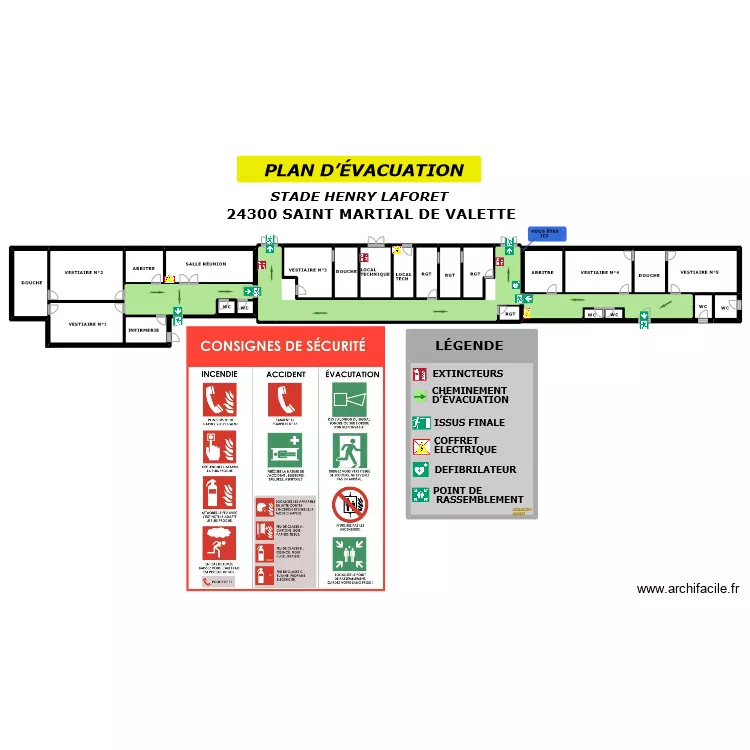 stade EVACT. Plan de stade EVACT. Plan de